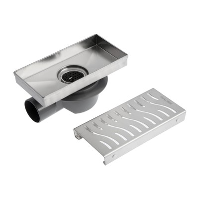 Трап AFLORN AF20410-20, d=50 мм, горизонтальный, с фланцем своб.вращением 360°,100×200 мм, нерж.сталь