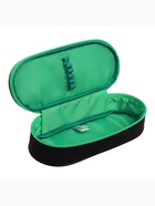 Пенал - футляр Calligrata Black, 95×205×45 мм, мягкий, текстильный, резинка на клапане, черный/зелёный - Фото 3