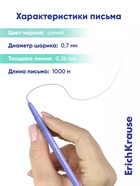 Ручка шариковая ErichKrause Neo Pastel Pearl, узел 0.7 мм, синяя, МИКС - Фото 4