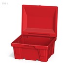 Ящик с крышкой, 250 л, для песка, соли, реагентов, цвет красный - Фото 2