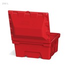 Ящик с крышкой, 250 л, для песка, соли, реагентов, цвет красный - Фото 3