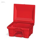 Ящик с крышкой и дозатором, 250 л, для песка, соли, реагентов, цвет красный - Фото 2