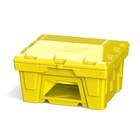Ящик с крышкой и дозатором, 250 л, для песка, соли, реагентов, цвет жёлтый