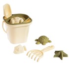 Набор игрушек для песочницы, 8 предметов: совочек, грабельки, сито, ведерко, 4 мягкие формочки - Фото 1