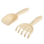 Набор игрушек для песочницы, 8 предметов: совочек, грабельки, сито, ведерко, 4 мягкие формочки - Фото 4