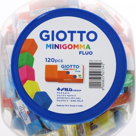 

Ластик Giotto 120шт.(желтый, оранжевый, зелёный, синий, малиновый), в банке МИКС