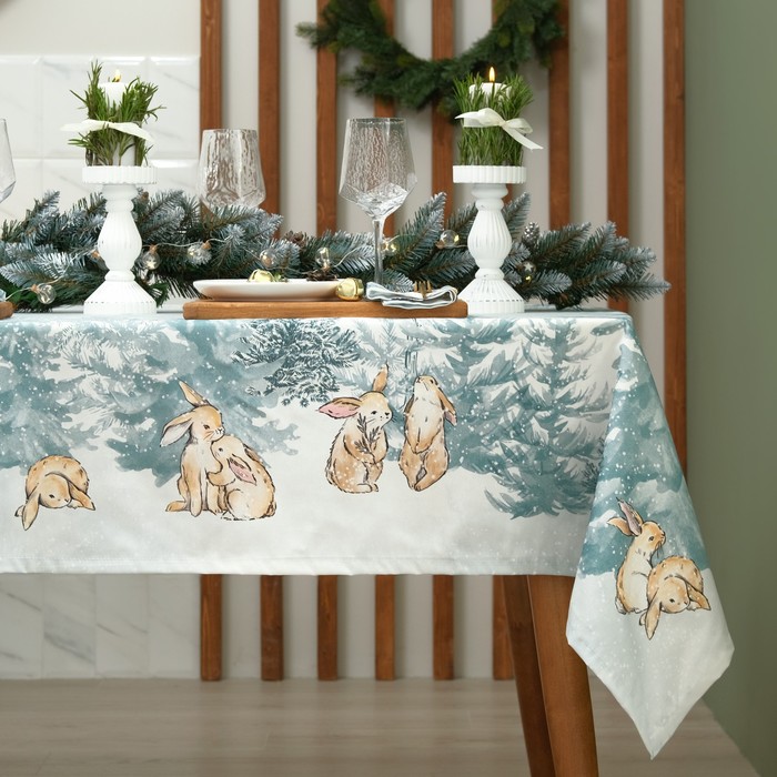 Скатерть новогодняя Этель Winter mood 150х110+/-2 см с ГМВО, 100% хл, саржа 190 г/м2
