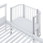 Кроватка-трансформер детская Polini kids Simple 120, приставная, цвет белый-серый - Фото 5