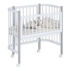 Кроватка-трансформер детская Polini kids Simple 120, приставная, цвет белый-серый - Фото 7