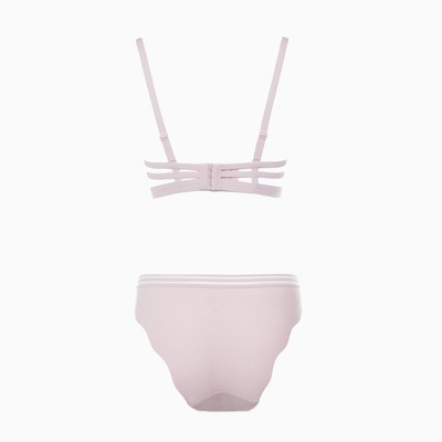 Комплект нижнего белья женский (топ, трусы), пудра, размер 80 В