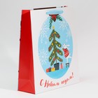 Пакет подарочный новогодний ламинированный «Новогодние приготовления», M 26 х 30 х 9 см - фото 54733087