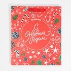 Пакет подарочный новогодний ламинированный «Поздравляем с Новым Годом», ML 23 х 27 х 11,5 см, Новый год - фото 21654353