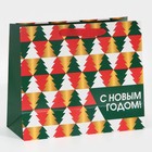 Пакет ламинированный горизонтальный «Разноцветные елочки», ML 27 × 23 × 11,5 см - Фото 3