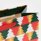 Пакет ламинированный горизонтальный «Разноцветные елочки», ML 27 × 23 × 11,5 см - Фото 5