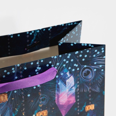 Пакет подарочный новогодний ламинированный «Кристалл», MS 18 х 23 х 10 см