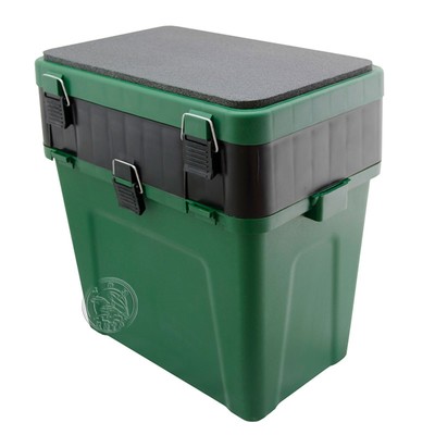 Ящик зимний, большой, 4+4 отделения для приманок, 380х360х240 мм, цвет зелёный