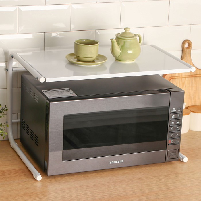 Полка металлическая для микроволновой печи, 56×38×35.5 см, белая - Фото 1