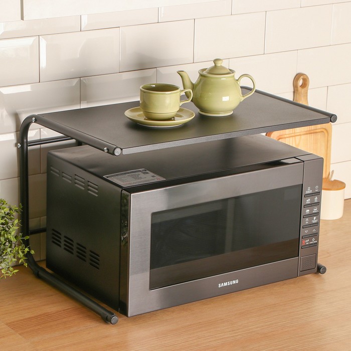 Полка металлическая для микроволновой печи, 56×38×35.5 см, чёрная - Фото 1