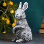 Копилка "Любопытный заяц" серый камень, 20см - фото 9267340