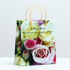 Пакет "Нежные розы", мягкий пластик, 26 x 23 см, 110 мкм - фото 11070709