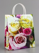 Пакет «Нежные розы», мягкий пластик, 26×23 см, 110 мкм - Фото 1