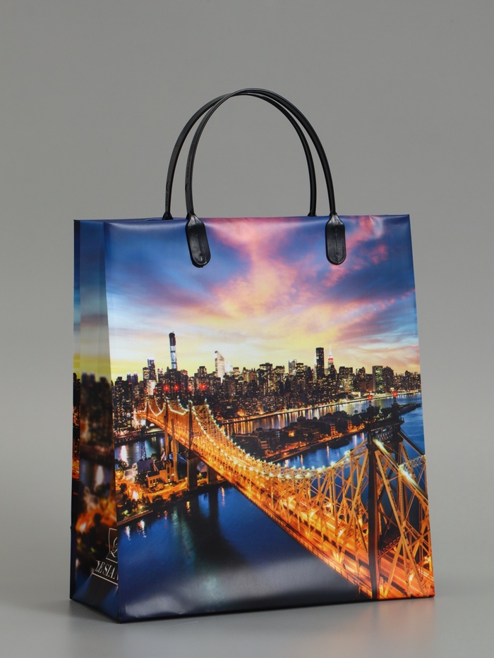 Пакет «Вечерний город», мягкий пластик, 26×23 см, 110 мкм - Фото 1