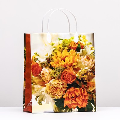 Пакет, "Цветы", мягкий пластик, 26 x 23 см, 110 мкм