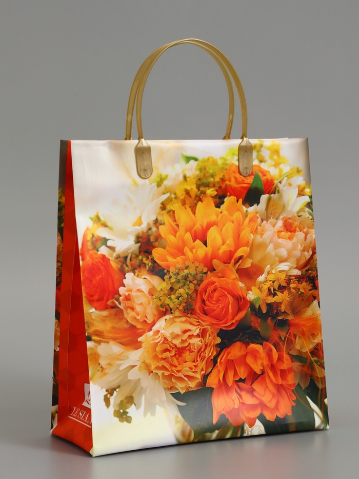 Пакет, «Цветы», мягкий пластик, 26×23 см, 110 мкм - Фото 1