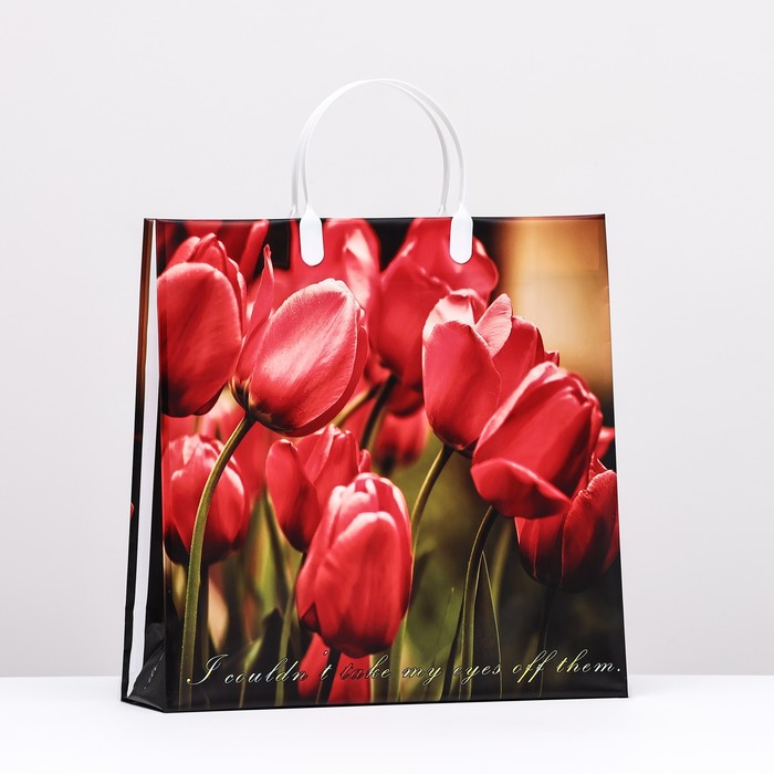 Пакет «Тюльпаны», мягкий пластик, 30×30 см, 120 мкм - Фото 1
