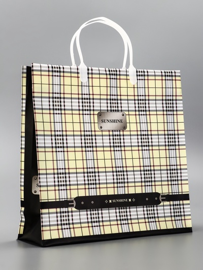 Пакет «Серый в клетку», мягкий пластик, 29×30 см, 100 мкм