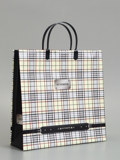 Пакет «Серый в клетку», мягкий пластик, 29×30 см, 100 мкм