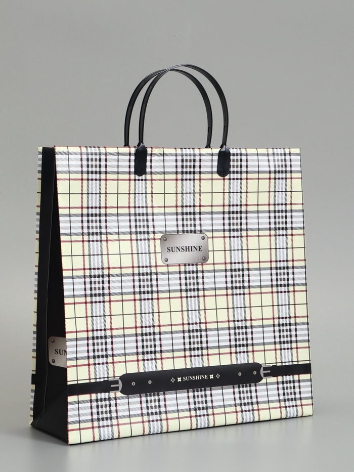 Пакет «Серый в клетку», мягкий пластик, 29×30 см, 100 мкм - Фото 1