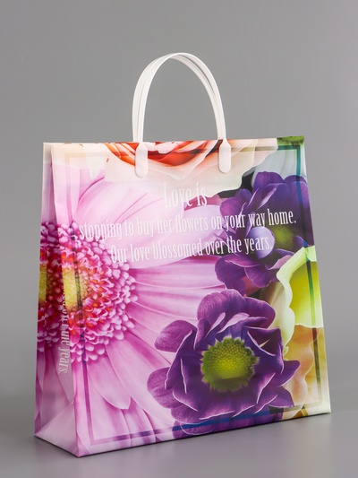 Пакет «Хризантемы», мягкий пластик, 29×30 см, 100 мкм