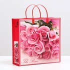 Пакет "Розовые розы", мягкий пластик, 29 x 30 см, 100 мкм - фото 301493076
