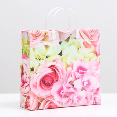 Пакет «Цветы для любимой», мягкий пластик, 30×30 см, 100 мкм