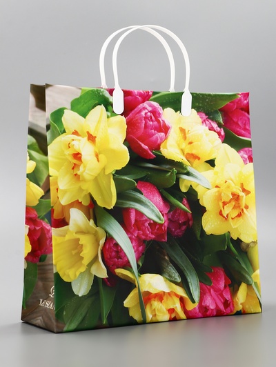 Пакет «Букет для мамы», мягкий пластик, 30×30 см, 120 мкм