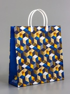 Пакет «Геометрия на синем», мягкий пластик, 29×30 см, 100 мкм - Фото 2