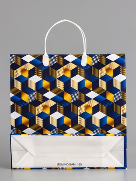 Пакет «Геометрия на синем», мягкий пластик, 29?30 см, 100 мкм (комплект 10 шт)