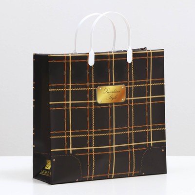 Пакет «Черно-золотая клетка», мягкий пластик, 30×30 см, 120 мкм