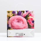 Пакет «Пионовидные розы», мягкий пластик, 30×30 см, 120 мкм - Фото 2