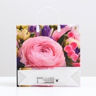 Пакет «Пионовидные розы», мягкий пластик, 30×30 см, 120 мкм - фото 809603499
