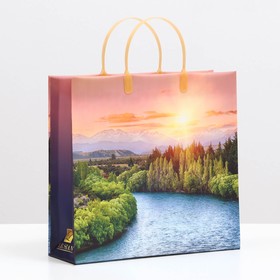 Пакет "Закат над рекой", мягкий пластик, 30 x 30 см, 120 мкм
