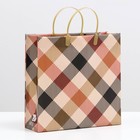 Пакет «Бежевый в клетку», мягкий пластик, 30×30 см, 120 мкм - Фото 1