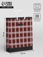 Пакет, «Клетка», мягкий пластик, 42×32 см, 120 мкм - Фото 1