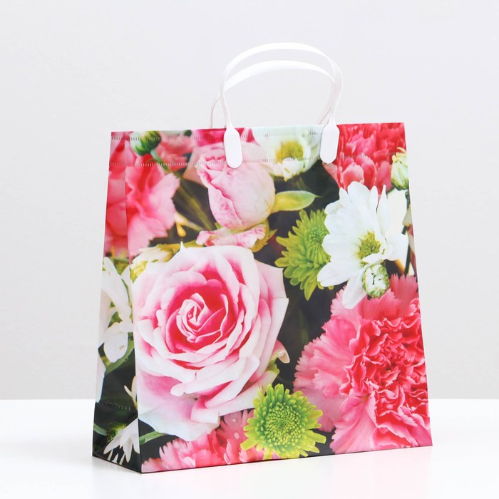 Пакет "Ассорти цветов", мягкий пластик, 30 x 30 см, 100 мкм