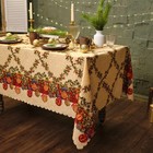 Скатерть новогодняя Доляна "Ёлочные игрушки" 145*300 см, 100% п/э - фото 25444730