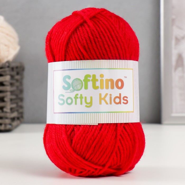 Пряжа 100% акрил "Softy Kids" 90м ±5м 50 гр цвет 31 алый - Фото 1