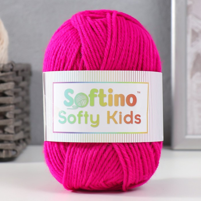 Пряжа 100% акрил "Softy Kids" 90м ±5м 50 гр цвет 13 красно-фиолетовый - Фото 1