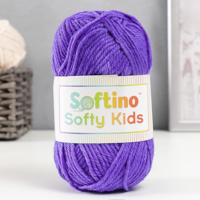 Пряжа 100% акрил "Softy Kids" 90м ±5м 50 гр цвет 30 лиловый - Фото 1