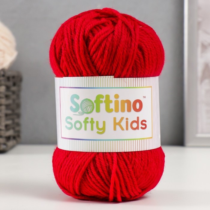Пряжа 100% акрил "Softy Kids" 90м ±5м 50 гр цвет 32 красный кардинал - Фото 1